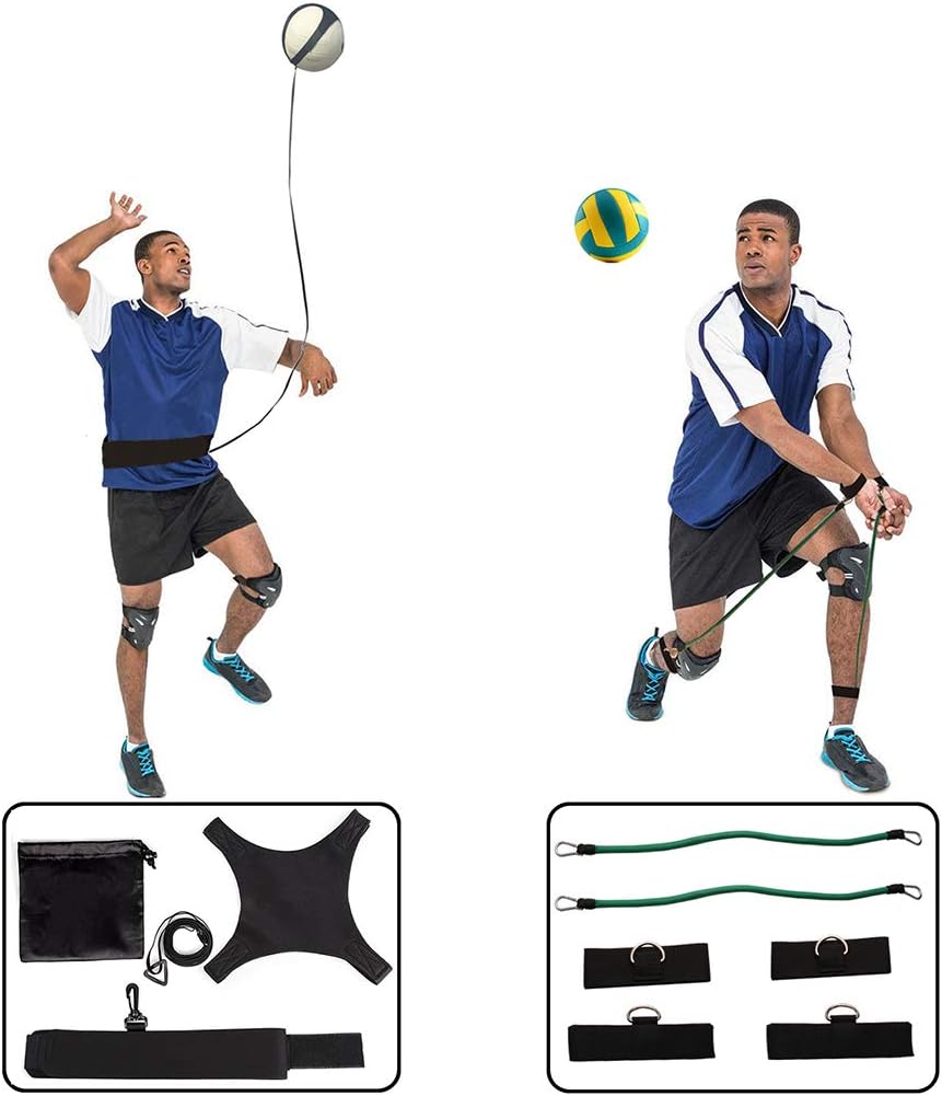 HoDrme 2 Sets of Volleyball Training Aid-Volleyball Rebounder & Resistance Band-Great Trainer for Solo Practice of Serving Tosses, Arm Swings and Passing Technique : Sports & Outdoors