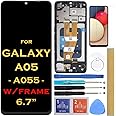 HLTECH Screen Replacement LCD Display Touch Digitizer Assembly for Samsung Galaxy A05 A055 SM-A055F SM-A055F/DS SM-A055M 6.7"