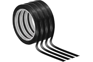 PATIKIL 5/16" Whiteboard Tape, 4 Pack Thin Dry Erase Tape for Graphic Chart Marking DIY Art, Black