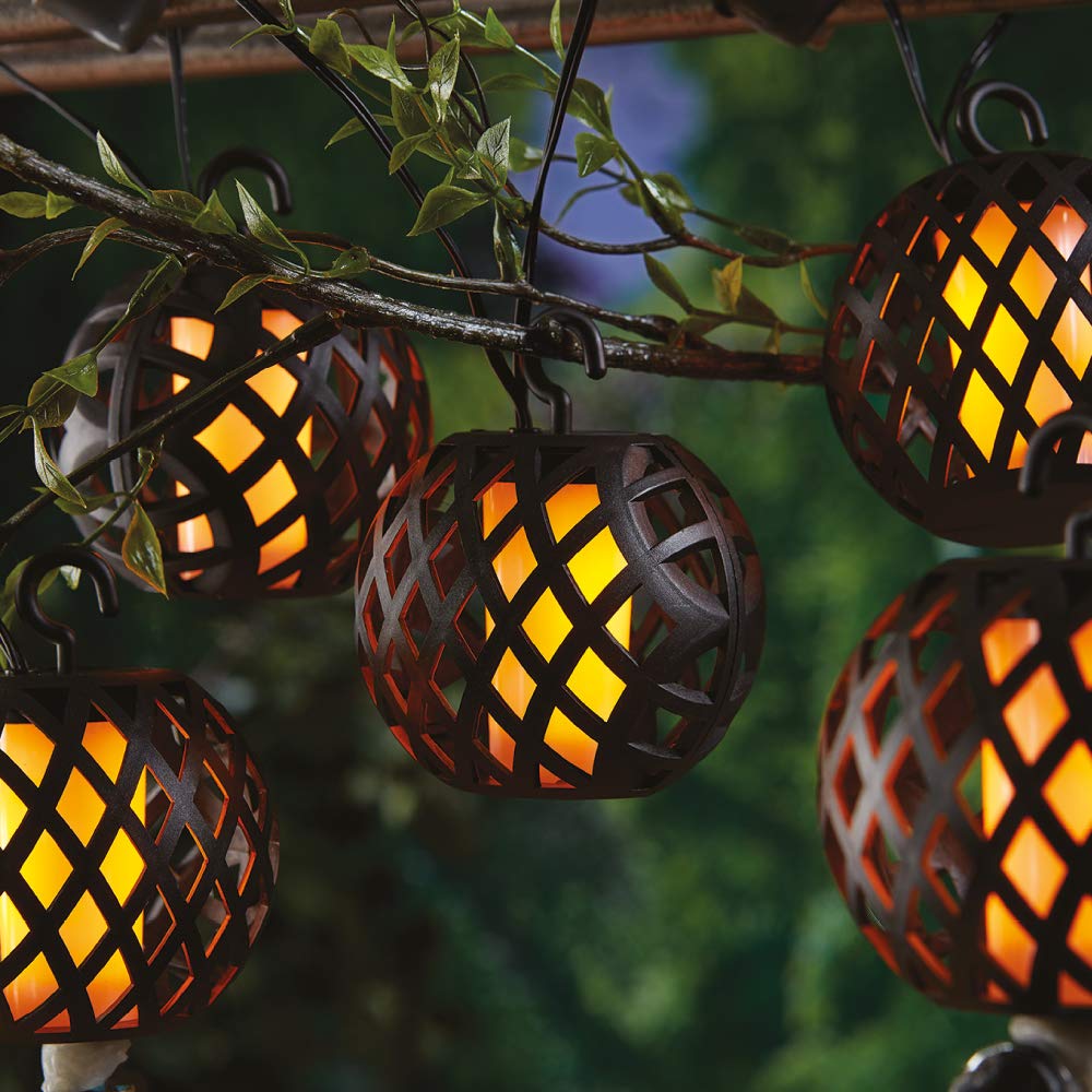 Elan Outdoor Solar Powered Flame Lanterns