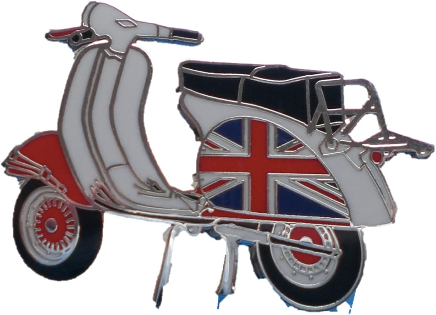 Vespa Union Jack Scooter Enamel Pin Badge (Silver) Amazon.co.uk