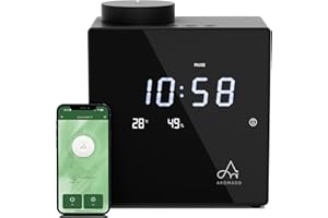 AROMADD 2026 Smart Waterless Diffuser, 2000 Sq.Ft Cold Air Scent Machine with Clock & Environmental Display | 7 Fragrance Levels, 9 Timer Settings, Hotel Collection Diffuser for Home & Large Rooms (Black)