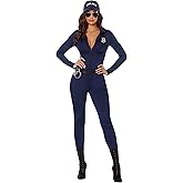 Spirit Halloween Adult Police Officer Catsuit Costume | Police Officer Costume | Occupation Costumes | Couples’ Costumes