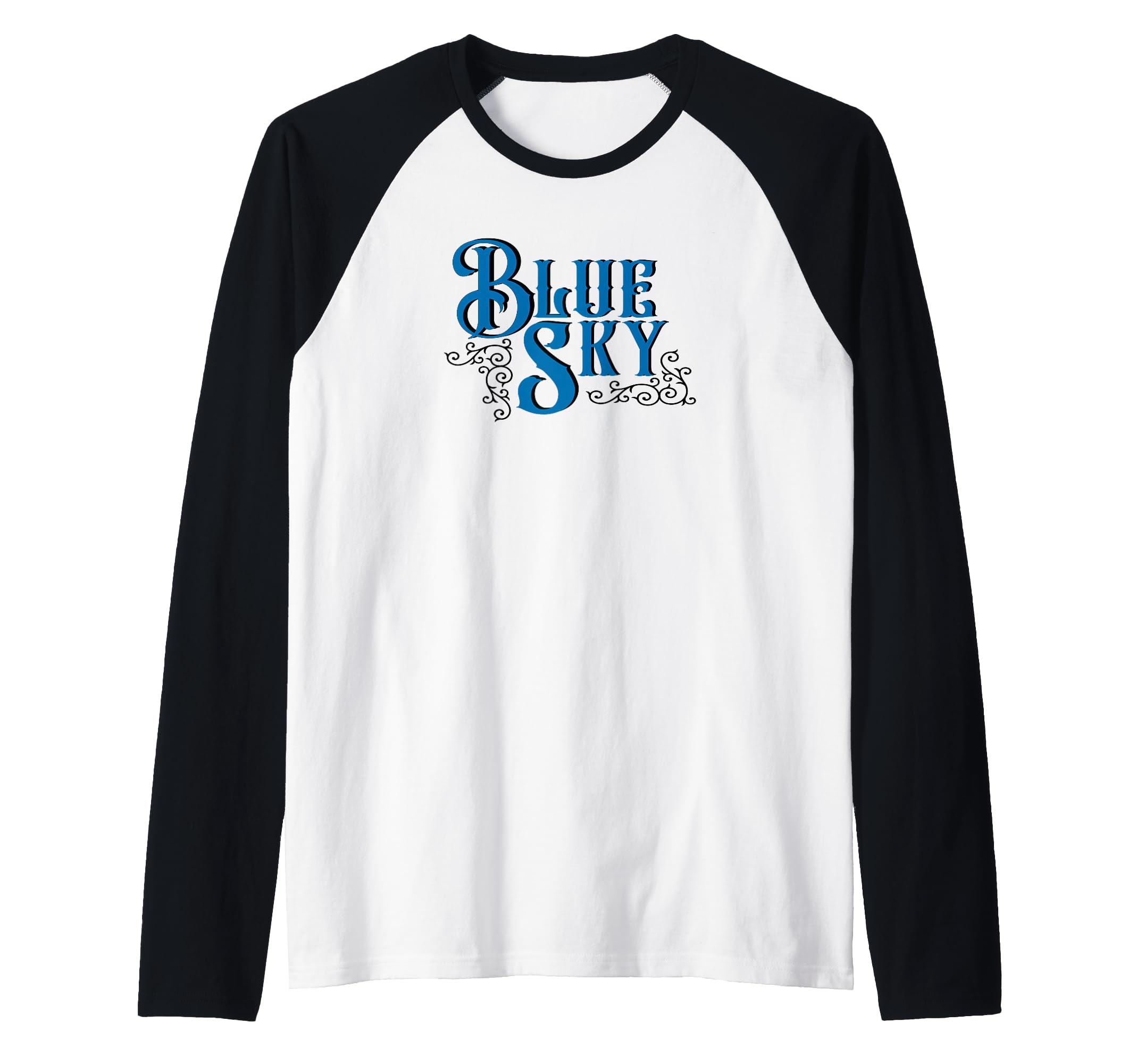 Blue Sky Retro Vintage Southern Rock Music Lover Raglan Baseball Tee