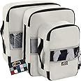 Gorilla Grip 3 Set Packing Cubes, Travel Essentials for Suitcases, Breathable Mesh Organizer Bags for Clothes Toiletries Shoes and Laundry, Luggage and Backpack Carry On Airplane Accessories White