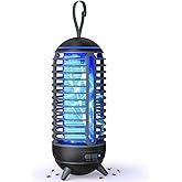 Cordless Bug Zapper Outdoor Rechargeable 2 in 1 Wireless Mosquito Killer Lamp 2500mAh Bug Zapper Electric Trap Ideal Fly Zapper Indoor for Patio, Home, Backyard, Yard, Garden, Campsite (Black)