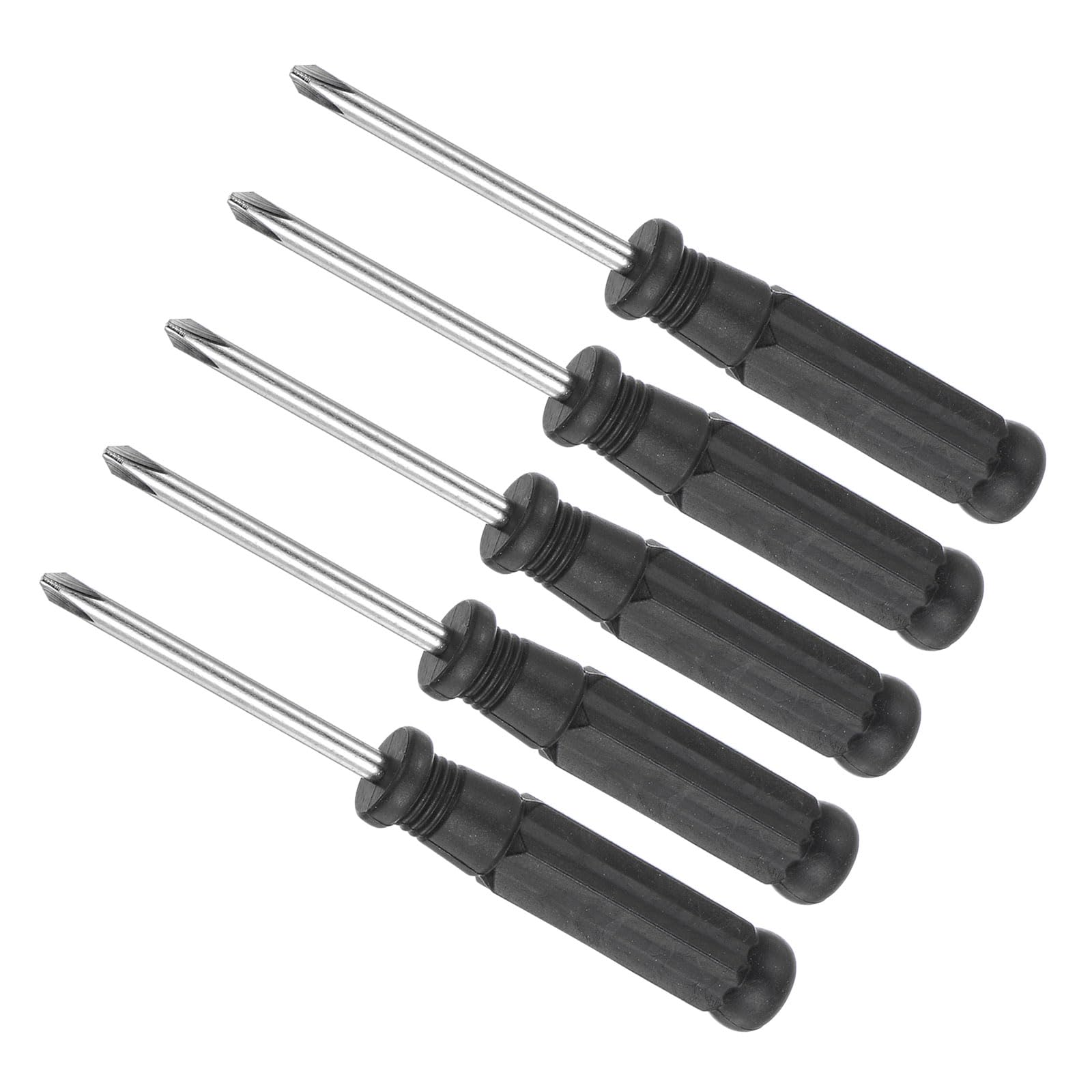 CoCud Mini Phillips Screwdriver, 4.0mm Size 108mm Length, Carbon Steel Small Cross Head Screwdrivers with Anti-Slip Black Handle - (Applications: for Glasses, Watch or Laptop), 5-Pieces