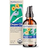 Motherlove Diaper Oil (2 oz) Soothing Vegan diaper Rash Oil—Organic, Cloth diaper Safe, Zinc Oxide- & Petroleum-Free