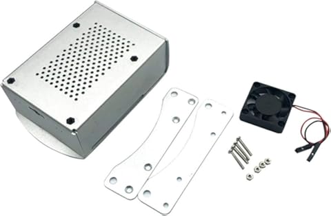 nbvmngjhjlkjlUK Caja de Aluminio Caja de Carcasa de Metal Plateado con Ventilador Caja de Plata para Rpi 4 Modelo B Caja Rpi 4B (Plata)
