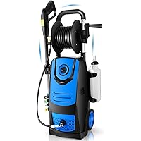 Suyncll 3800 PSI 2.8GPM Electric Pressure Washer Electric Power Washer with Soap Bottle and Hose Reel (Blue)