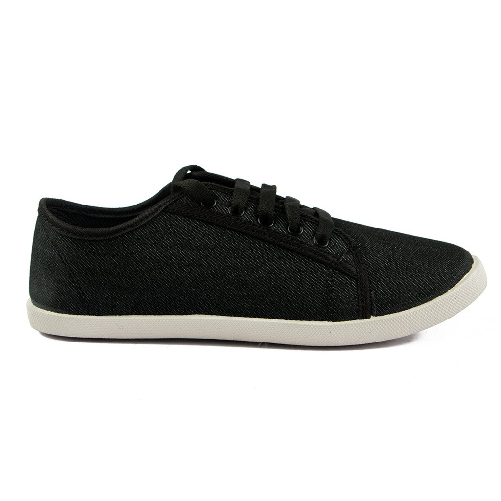 asian shoes lr-13 black canvas ladies shoes