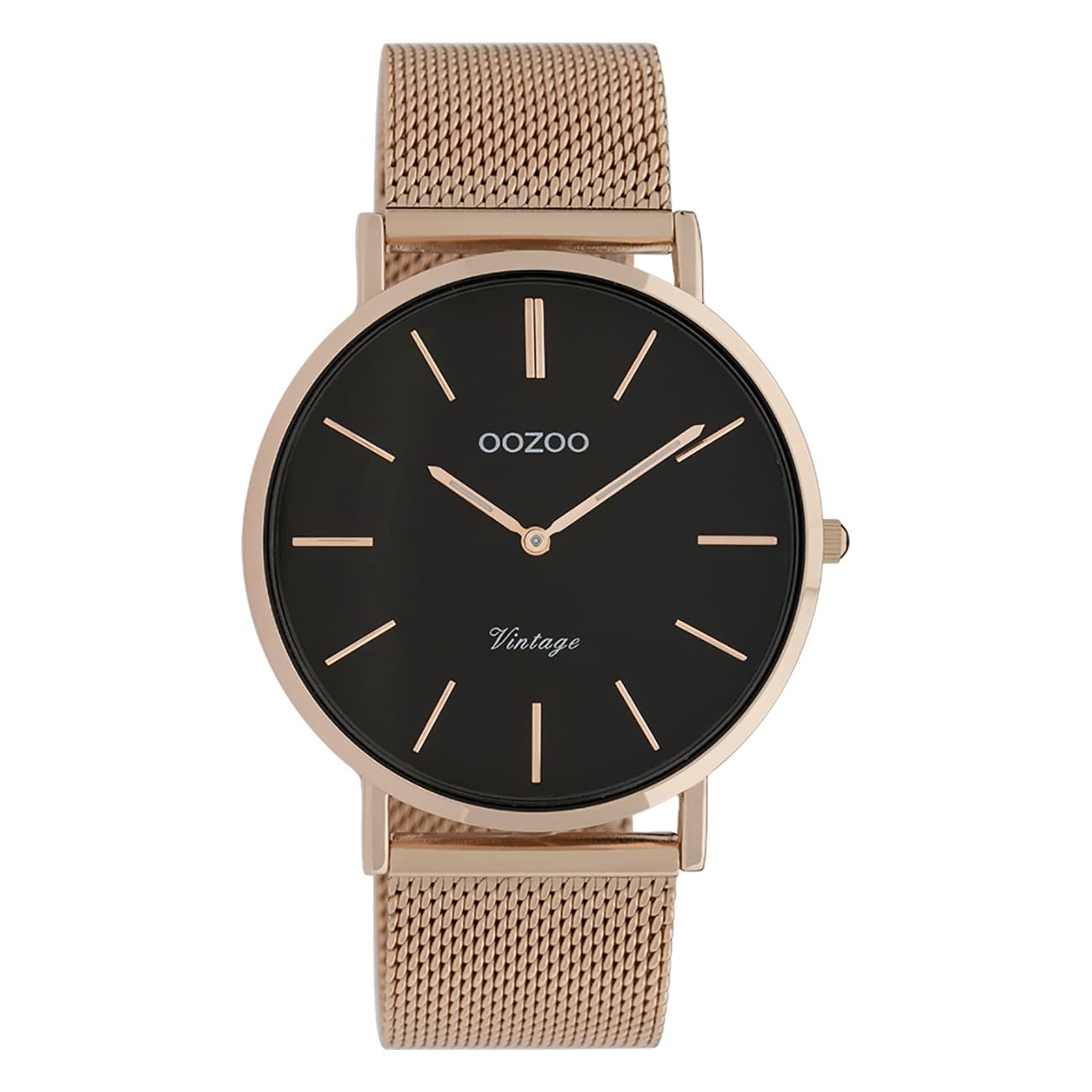OOZOO Vintage Rosegoudkleurig/Black watch C9925 (40 mm)