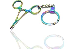 LAJA IMPORTS Multi Titanium Rainbow Needle Holder Driver Miniature Stainless Steel Instruments Keychain for Educational Use