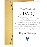 GVMGVM Thoughtful Dad Birthday Card from Son Daughter Kids, Romantic Poem Birthday Card For Daddy Father Stepdad Bonus Dad, Special Daddy Bday Gift for Him