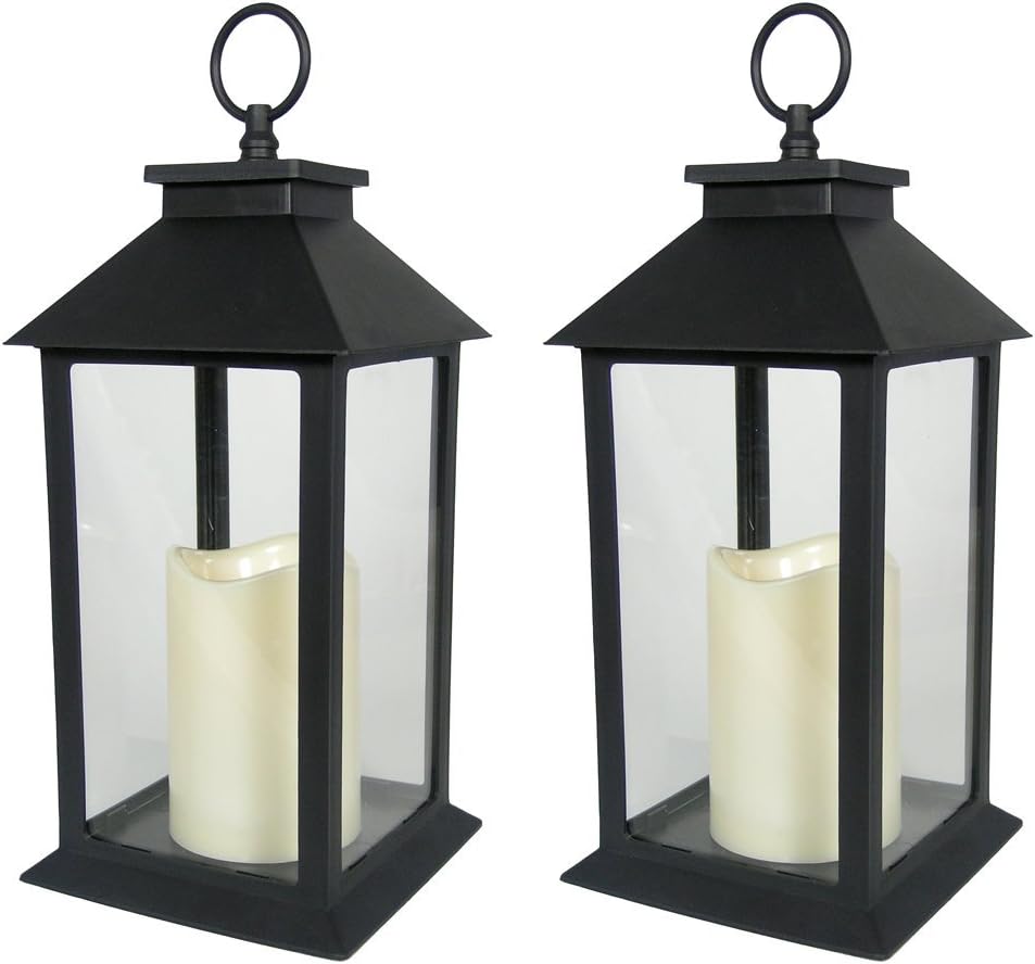 Black Decorative LED Lanterns LED Flickering Flameless