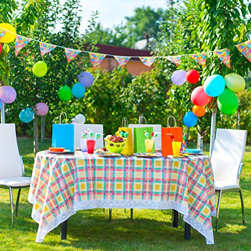 Coobey 20 Pieces Paper Party Bags Gift Bag Kraft Bag with Handle for Birthday, Tea Party, Wedding and Party Celebrations, Multicolour (Set A) - Thumbnail 6