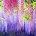 Lannu 12 Pack 3.6 FT Artificial Fake Hanging Wisteria Vine Ratta Silk Flowers String for Home Wedding Party Decor (Pink)