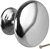 ASelected 20Pcs 30MM Polished Chrome Cabinet Knobs Round Mushroom Drawer Pulls view 1