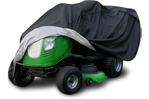 2WIN2BUY Riding Lawn Mower Cover with Bagger Attachment, Heavy Duty Riding Mower Cover 600D Waterproof Outdoor Tractor Cover for Cub Cadet Bad Boy John Deere Craftsman Universal Fit Decks up to 54" with Bagger