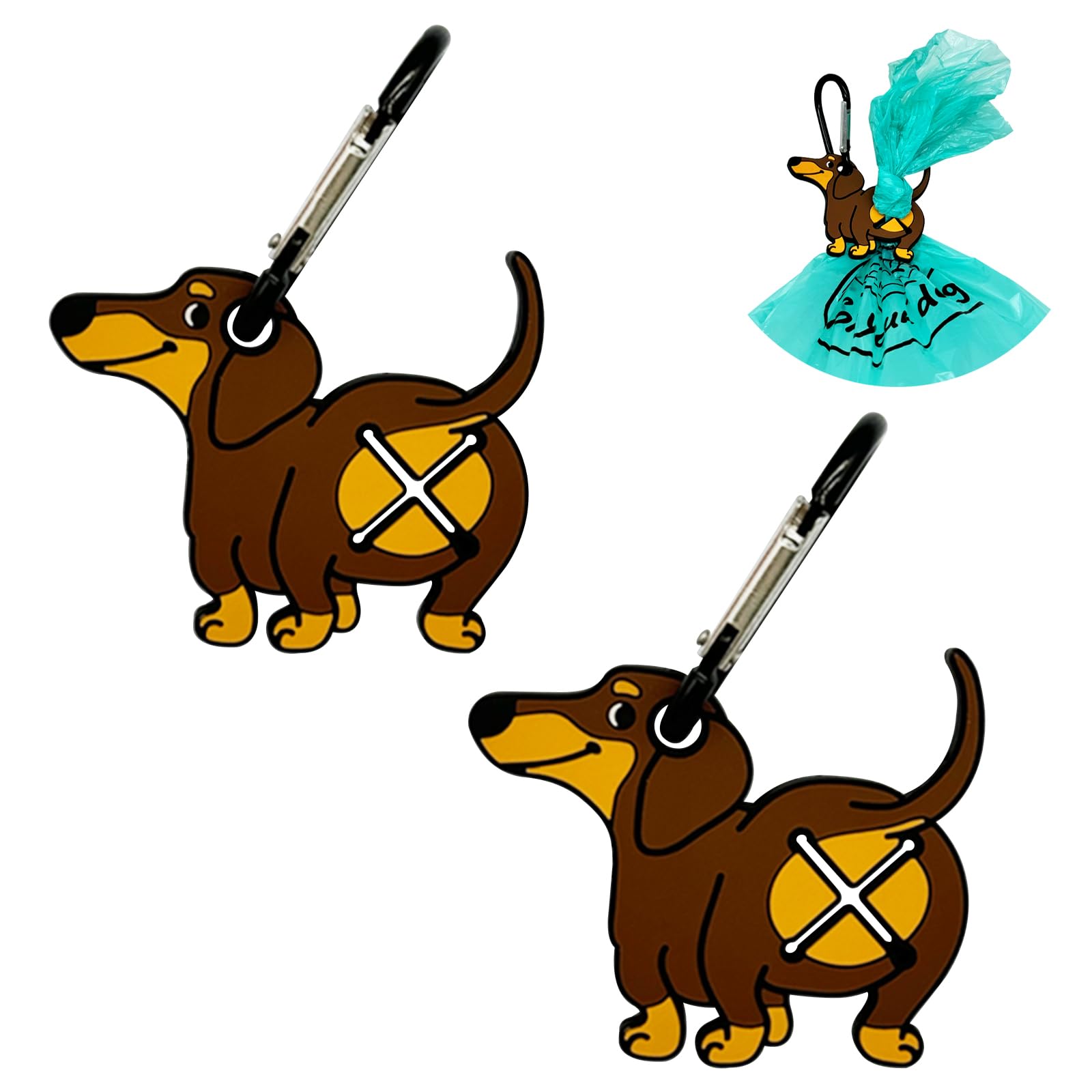 Photo 1 of YUCHIYA Silicon Dog Waste Bag Holder - Hands-free Poop Bag Dispenser for Leashes - Brown Dog