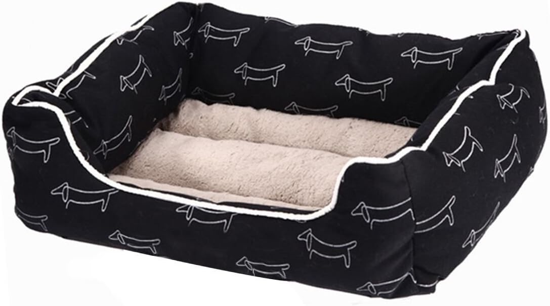 HACHIKITTY Rectangle Pet Bed with Dachshund Printing for Cats and Small Medium Dogs Puppy Kitten Chihuahua Pitbull Rabbit