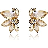 BriLove Gorgeous Stunning Rhinestone Marquise Stud Earrings for Women Wedding Bridal Party Prom Accessories