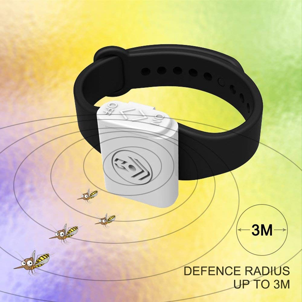 Homeda Camping Mosquito Repellent Bracelet, Electric Ultrasonic Mosquito Repellent Wristband Non-toxic Deet Free Eco-friendly for Camping & Hiking, Black