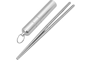 Beavorty Folding Chopsticks Portable Cutlery Set with Metal Storage Case 304 Stainless Steel Travel Utensils