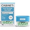 Cabinet: Maximum Gas Relief for Adults w/Active Ingredient Simethicone 125g Compares to Gas-X Extra Strength®, Relief for Bloating, Burping, & Cramps, 75 Softgels (Refillable Glass Bottle)