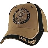 U.S. Army Emblem Two Tone Baseball Hat, Coyote Brown,Large