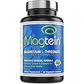 Magtein - Magnesium L-Threonate Supplement, Memory, Focus, Sleep & Brain Health Formula for Men & Women, Cognitive Support for Adults, Clinically Researched - 60 Veg Capsules