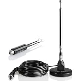 FM Antenna for Stereo Receiver, Magnetic Base, 16ft Cable, 75 Ohm