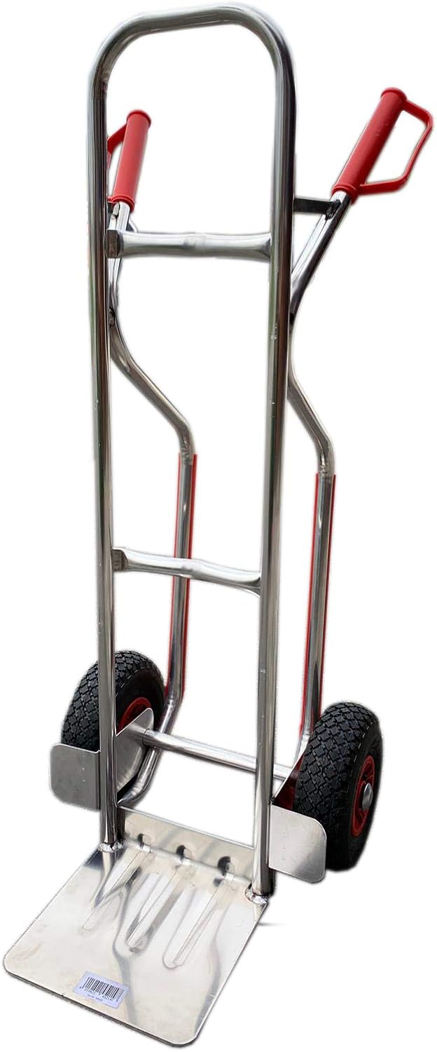 Aluminium Sackkarre, Alu-Sackkarre, Alu-Stapelkarre mit ROLLENLAGER !! GROSSE LADESCHAUFEL 280x280 mm - 4fach verschweißt mit PROFIL für Stabilität!