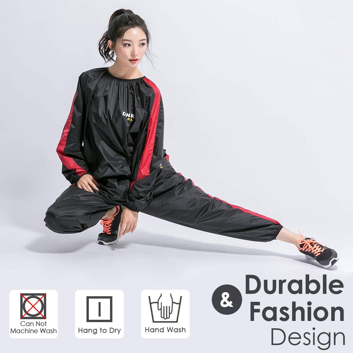 DNRZY F.I.T Sweat Sauna Suits for Men Women Plus Size Anti-Rip Sport Workout Suits Running Sauna Suit Durable Long Sleeves Sweat Workout Clothes : Sports & Outdoors