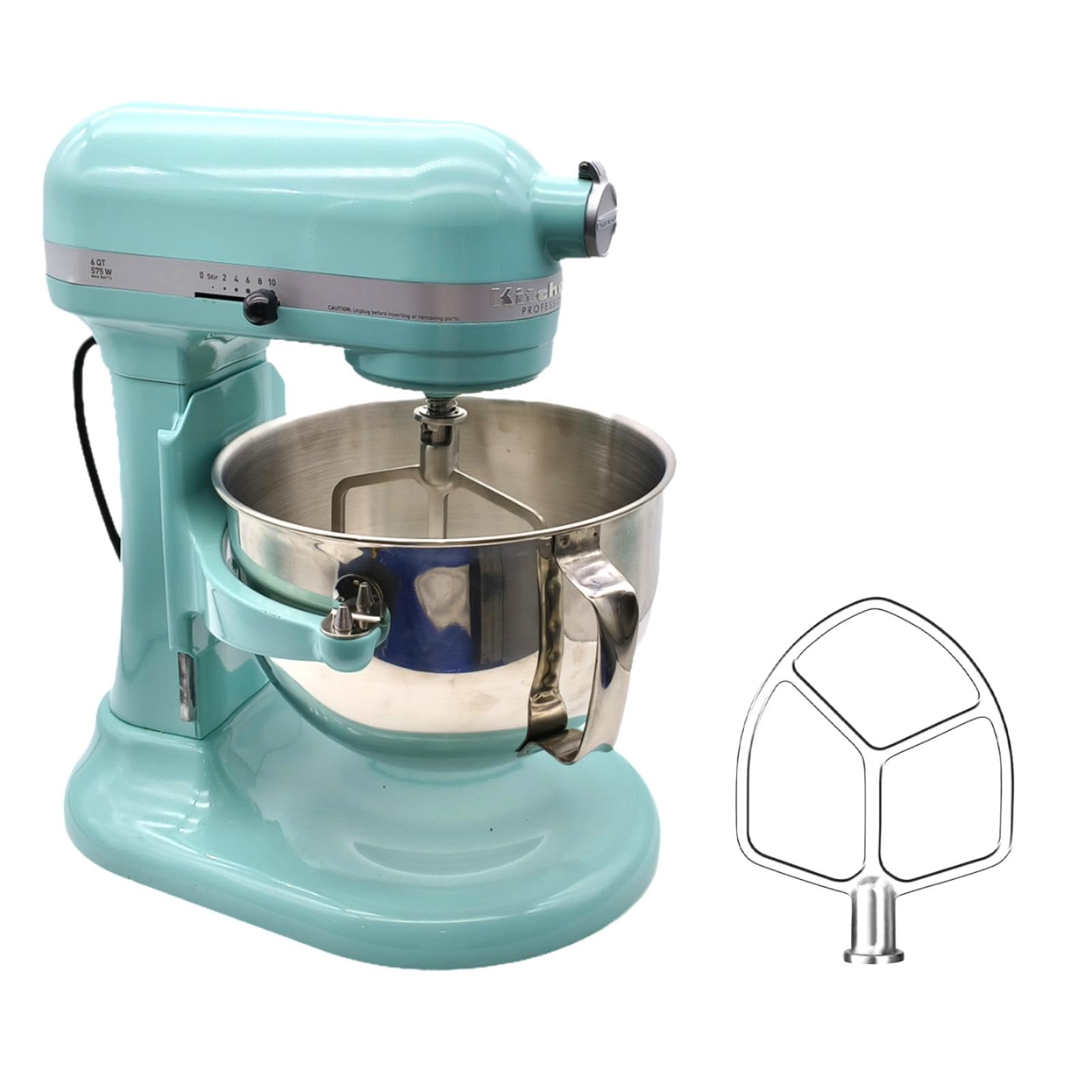 6 Quart Stainless Steel Flat Beater Compatible with KitchenAid 6 Quart Bowl-Lift Stand Mixers