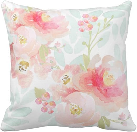 Amazon Com Emvency Throw Pillow Cover Watercolor Peonies Indy