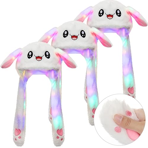 Pieces LED Bunny Hat Moving Ears Crazy Hats for Kids Funny Plush
