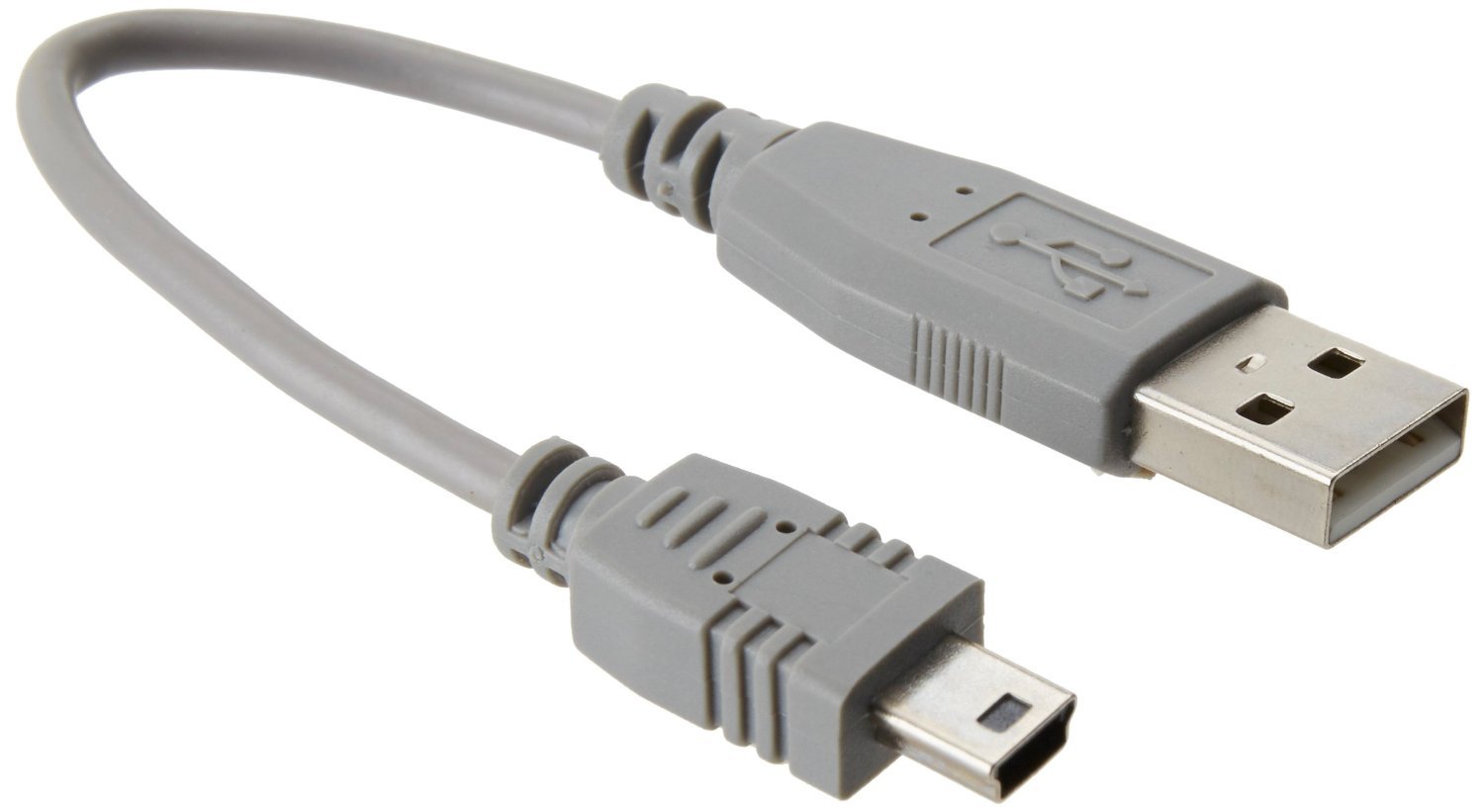 StarTech.com 6 in. USB to Mini USB Cable - USB 2.0 A to Mini B - Gray - Mini USB Cable (USB2HABM6IN), 6 inch/15 cm
