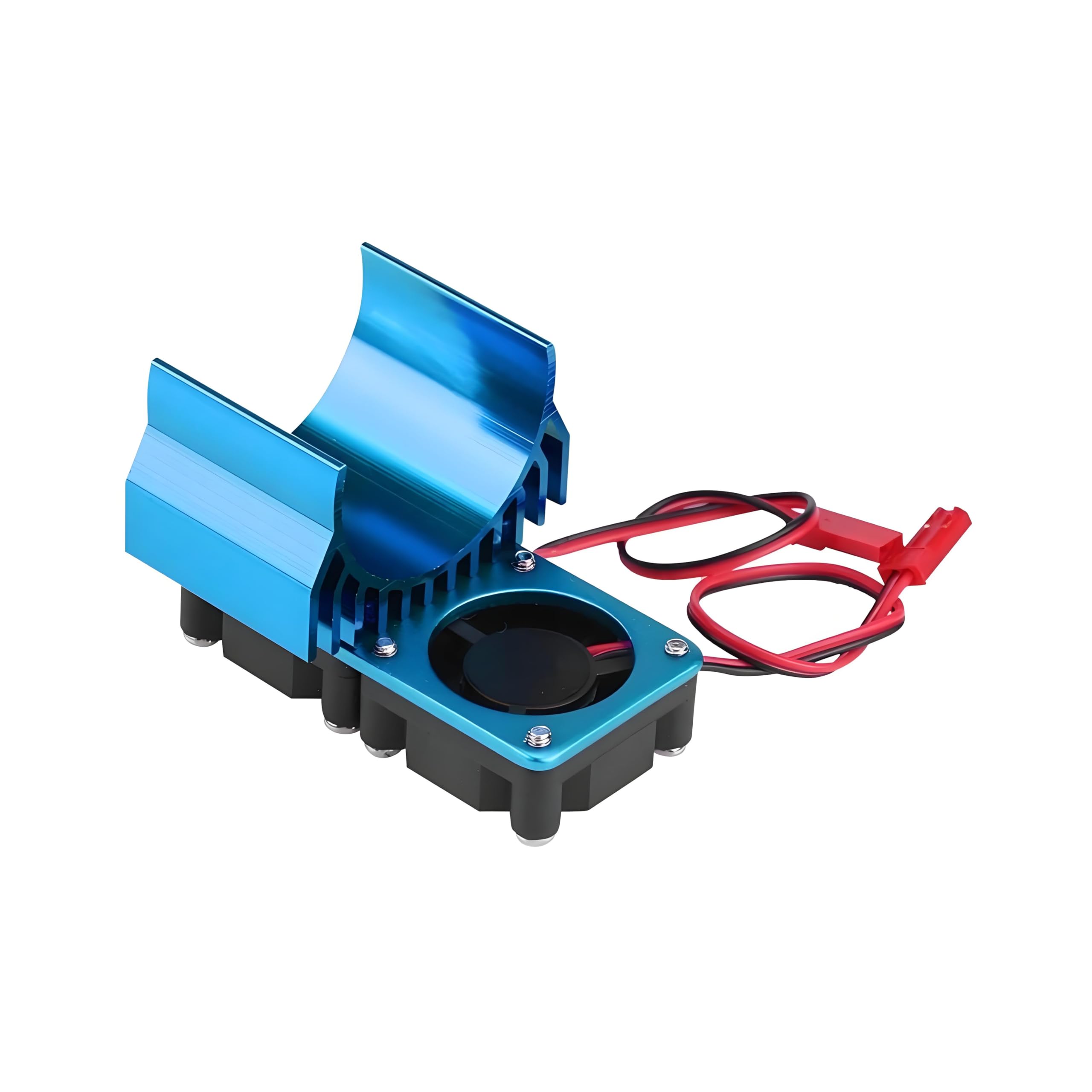 RC Motor Radiator, 540/550 Motor Twin Cooling Twin Fans Heat Sink for 1/10 Scale Electric RC Car(Blue)