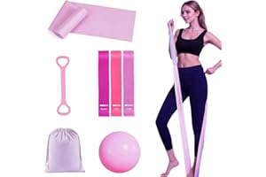 OHKANKI Accessory for Pilates Board with Resistance Bands, Pilates Sets, Pilates Ball Pilates Reformer Set 5 in 1Multifunctional Exercise Pilates Essentials Kit for Women