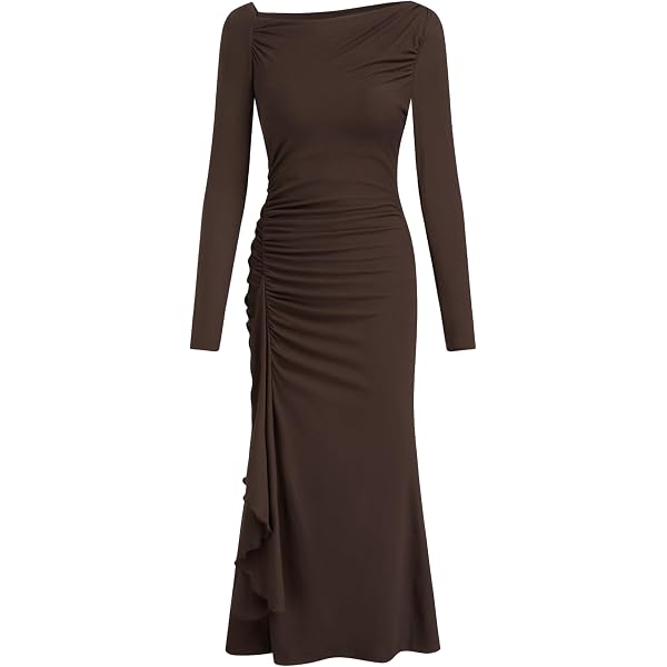 cider asymmetrical dress Amazon.com: CIDER Summer Maxi Dress Boat Neck Asymmetrical Ruffle Sleeveless Cocktail Dress Champagne : Clothing, Shoes & Jewelry