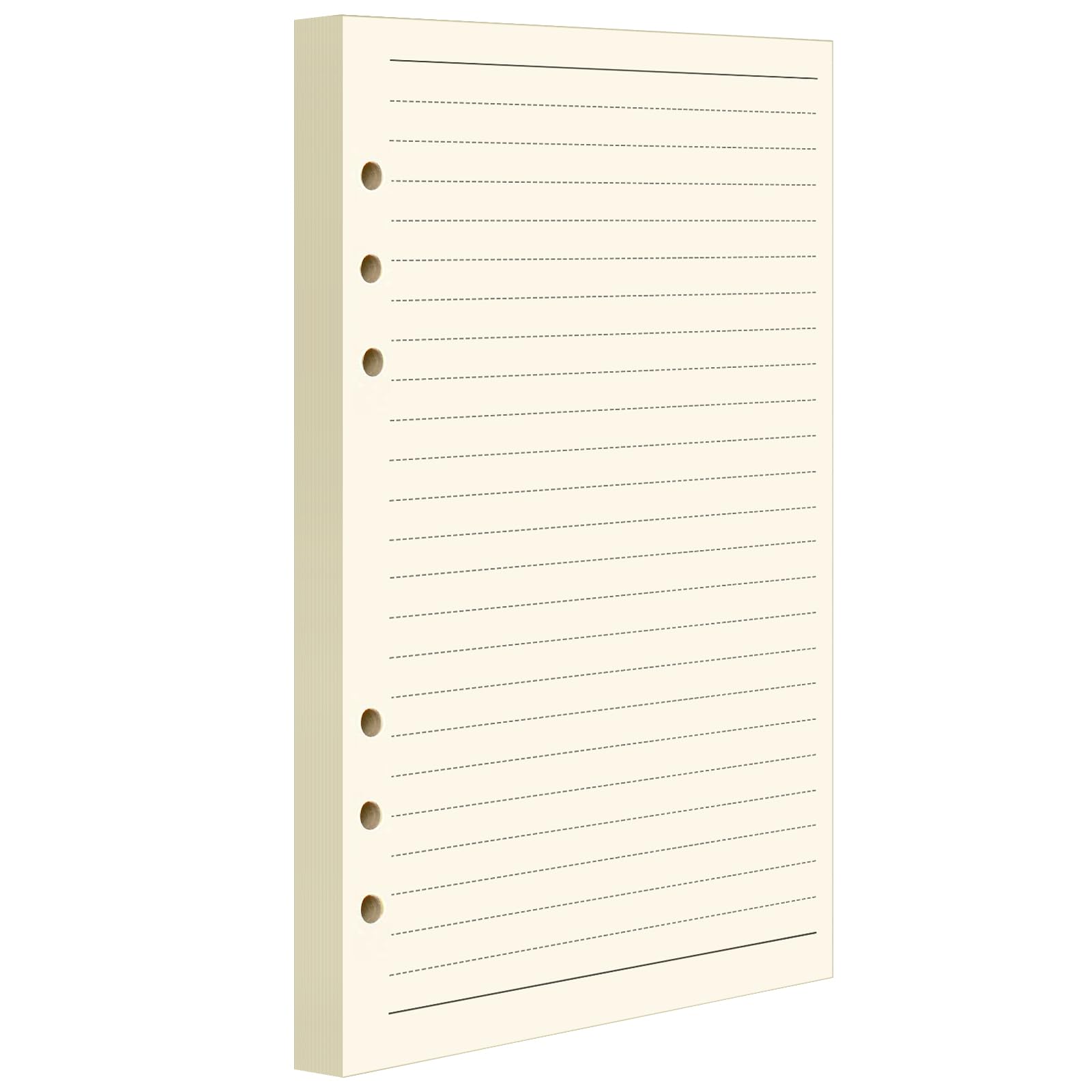 FANDAMEI 45 Sheets Refills Ruled Lined Paper for A5 6 Hole Binder - 8.3 x 5.6 Inch Loose-Leaf Refillable Planner Inserts Note Paper, A5 Lined Paper Refill for Class Meeting Records(8 mm Ruled)