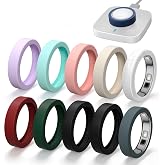 CoBak 10 Pack Ring Cover Compatible with Oura Ring 5 | Support Charging with Cover on, anti-scratch ultra-thin silicone, non-slip, anti-yellowing, assorted colors, skin-friendly.