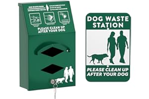 POCHAR Aluminum Outdoor Dog Bag Dispenser with Pick Up After Your Dog Sign - Wall Mounted Poop Bag Dispenser for Pet Waste -Included Lock and Mounting Hardware