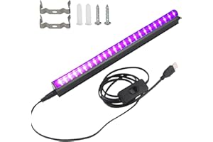 CICINY LED Black Light Bar for Glow Party, 10W USB T5 1ft Portable UV Blacklight Tube Party Supplies for Body Paints Stage Lighting Bedroom Halloween Decorations Pet Urine Detection Fluorescent Poster