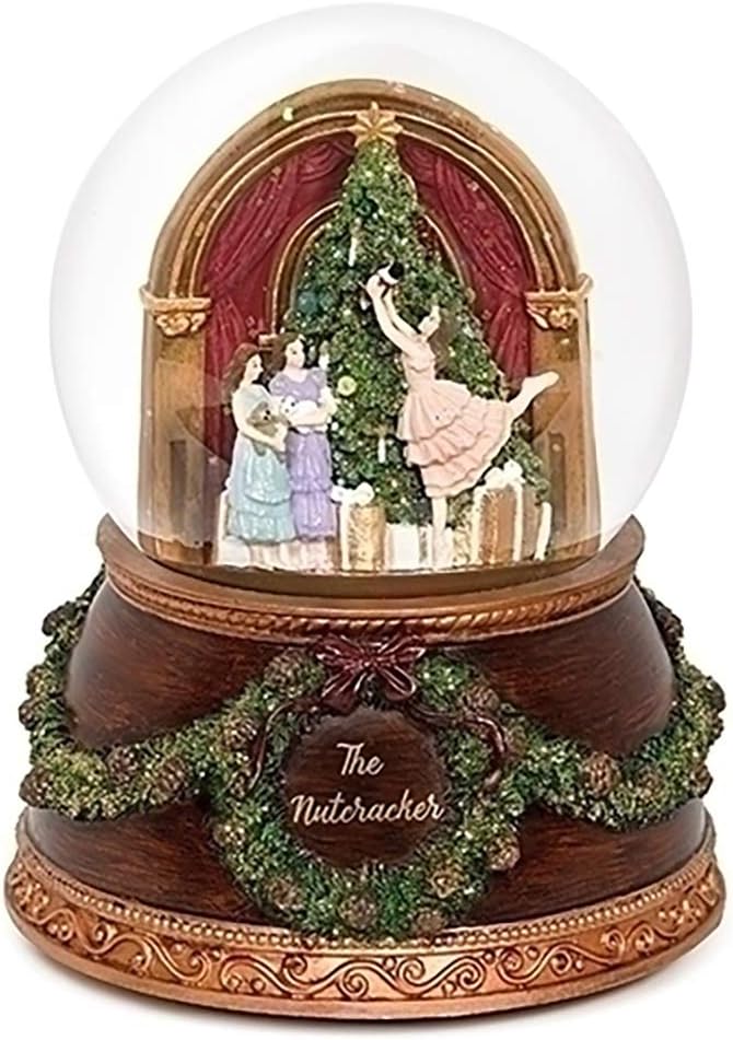 Nutcrackers - Nutcracker Glitterdome 6 x 4.5 Resin 100MM Snow Globe Plays The Nutcracker Ballet, Christmas