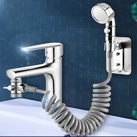 Amazon ハンドシャワーシンクシャワーホース噴霧器 シャンプー蛇口噴霧器アタッチメント 調整可能なモード 蛇口延長 チューブ バスルームウォッシュフェイスベイスン用 蛇口を含まない シャワーヘッド ホーム キッチン オンライン通販