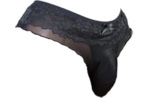 aishani Sissy Pouch Panties Men's Thong Lingerie Lace G-String Underwear For Daily Wear