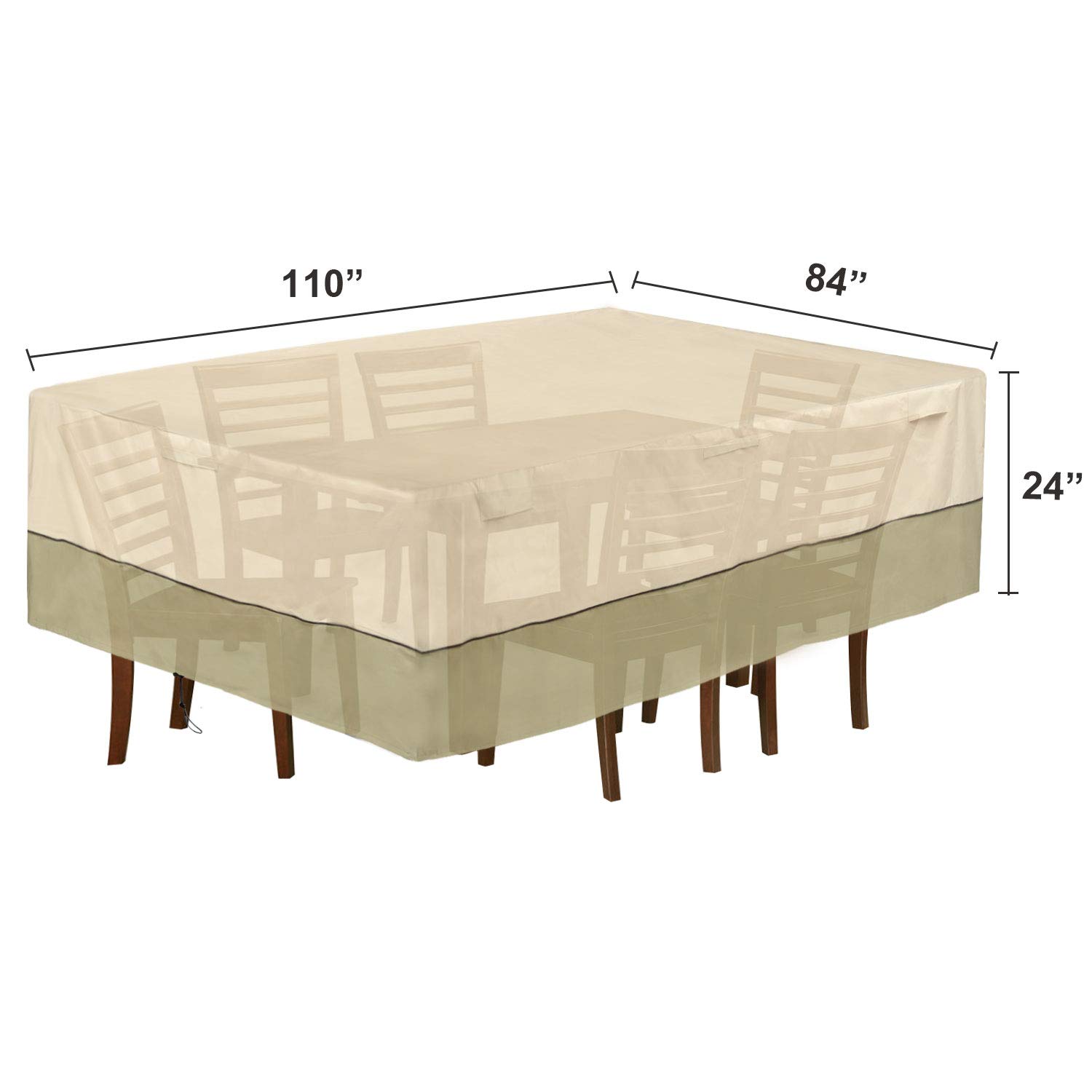 Durable Outdoor Furniture Cover Large Size Fits up to 92 x 92 x 32