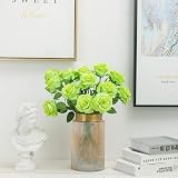 Tifuly 12 PCS Artificial Roses 50cm Silk Long Stem Bouquet Green view 4